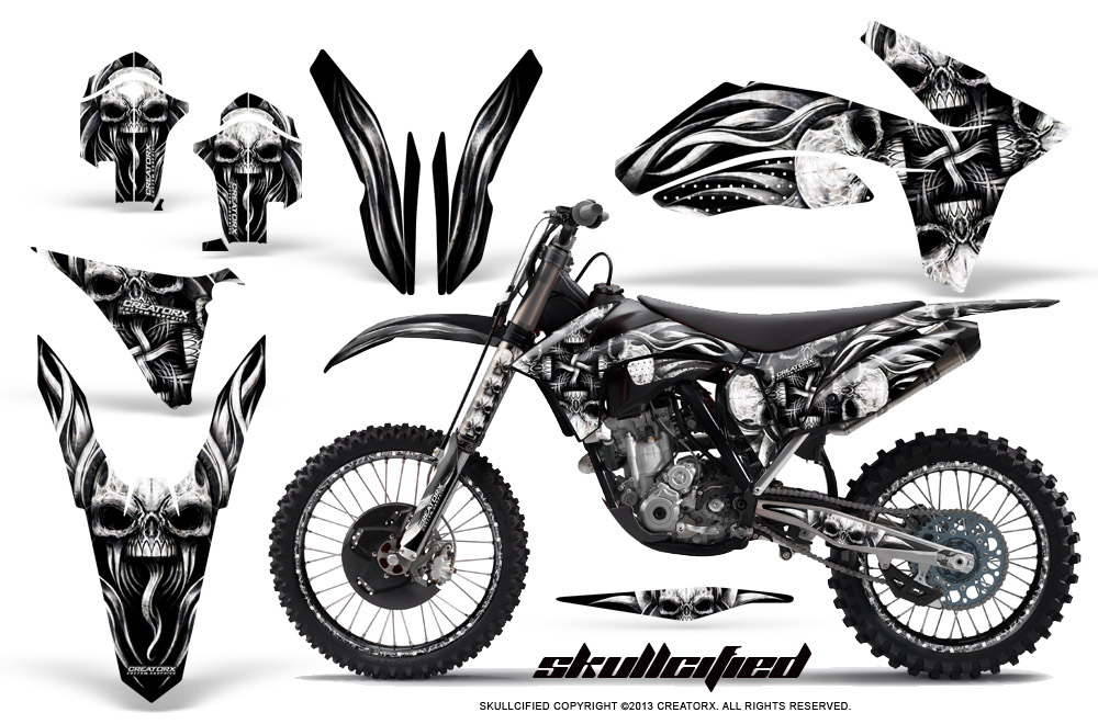 KTM C7 2011 SX-F Graphics Kit Skullcified Silver NP Rims